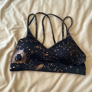 Old navy active sports bra foil stars moon
